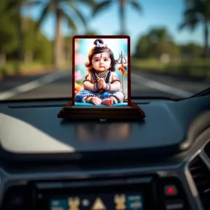 Car Desk/Table Top Lord Shiva Wooden Photo Stand 3x4 Inches, Compact & Stylish Spiritual Display For Car, Home & Office (Pack Of 1) (F14505) Car Desk/Table Top Lord Shiva Wooden Photo Stand 3x4 Inches, Compact & Stylish Spiritual Display For Car, Home & Office (Pack Of 1) (F14505)