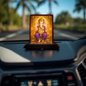 Car Desk/Table Top Lord Ganesha Wooden Photo Stand 3x4 Inches, Compact & Stylish Spiritual Display For Car, Home & Office (Pack Of 1) (F14513) Car Desk/Table Top Lord Ganesha Wooden Photo Stand 3x4 Inches, Compact & Stylish Spiritual Display For Car, Home & Office (Pack Of 1) (F14513)