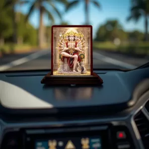 Car Desk/Table Top Lord Hanuman Wooden Photo Stand 3x4 Inches, Compact & Stylish Spiritual Display For Car, Home & Office (Pack Of 1) (F14517) Car Desk/Table Top Lord Hanuman Wooden Photo Stand 3x4 Inches, Compact & Stylish Spiritual Display For Car, Home & Office (Pack Of 1) (F14517)