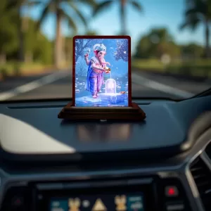 Car Desk/Table Top Lord Ganesha Wooden Photo Stand 3x4 Inches, Compact & Stylish Spiritual Display For Car, Home & Office (Pack Of 1) (F14518) Car Desk/Table Top Lord Ganesha Wooden Photo Stand 3x4 Inches, Compact & Stylish Spiritual Display For Car, Home & Office (Pack Of 1) (F14518)