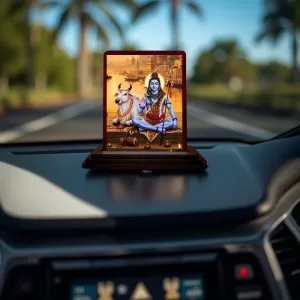 Car Desk/Table Top Lord Shiva Wooden Photo Stand 3x4 Inches, Compact & Stylish Spiritual Display For Car, Home & Office (Pack Of 1) (F14531) Car Desk/Table Top Lord Shiva Wooden Photo Stand 3x4 Inches, Compact & Stylish Spiritual Display For Car, Home & Office (Pack Of 1) (F14531)