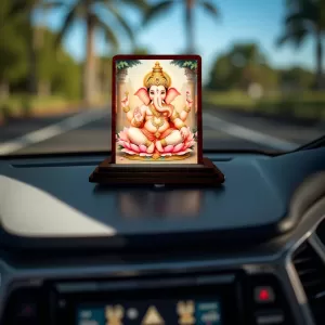 Car Desk/Table Top Lord Ganesha Wooden Photo Stand 3x4 Inches, Compact & Stylish Spiritual Display For Car, Home & Office (Pack Of 1) (F14538) Car Desk/Table Top Lord Ganesha Wooden Photo Stand 3x4 Inches, Compact & Stylish Spiritual Display For Car, Home & Office (Pack Of 1) (F14538)
