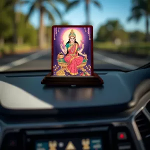Car Desk/Table Top Goddess Lakshmi Wooden Photo Stand 3x4 Inches, Compact & Stylish Spiritual Display For Car, Home & Office (Pack Of 1) (F14542) Car Desk/Table Top Goddess Lakshmi Wooden Photo Stand 3x4 Inches, Compact & Stylish Spiritual Display For Car, Home & Office (Pack Of 1) (F14542)