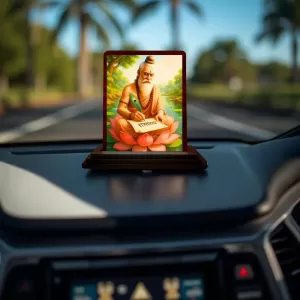 Car Desk/Table Top Veda Vyasa Wooden Photo Stand 3x4 Inches, Compact & Stylish Spiritual Display For Car, Home & Office (Pack Of 1) (F14553) Car Desk/Table Top Veda Vyasa Wooden Photo Stand 3x4 Inches, Compact & Stylish Spiritual Display For Car, Home & Office (Pack Of 1) (F14553)