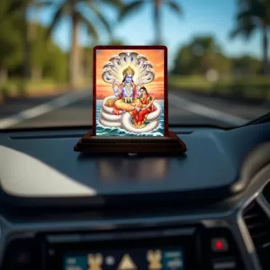 Car Desk/Table Top Lord Vishnu Lakshmi Wooden Photo Stand 3x4 Inches, Compact & Stylish Spiritual Display For Car, Home & Office (Pack Of 1) (F14571) Car Desk/Table Top Lord Vishnu Lakshmi Wooden Photo Stand 3x4 Inches, Compact & Stylish Spiritual Display For Car, Home & Office (Pack Of 1) (F14571)