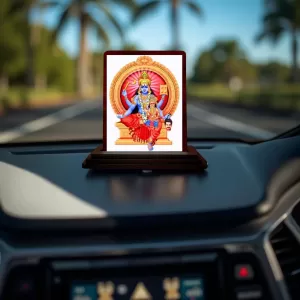 Car Desk/Table Top Goddess Bhadrakali Wooden Photo Stand 3x4 Inches, Compact & Stylish Spiritual Display For Car, Home & Office (Pack Of 1) (F14584) Car Desk/Table Top Goddess Bhadrakali Wooden Photo Stand 3x4 Inches, Compact & Stylish Spiritual Display For Car, Home & Office (Pack Of 1) (F14584)