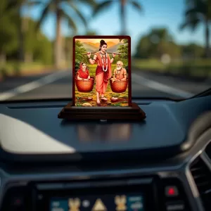 Car Desk/Table Top Shravana Kumara With His Parents Wooden Photo Stand 3x4 Inches, Compact & Stylish Spiritual Display For Car, Home & Office (Pack Of 1) (F14589) Car Desk/Table Top Shravana Kumara With His Parents Wooden Photo Stand 3x4 Inches, Compact & Stylish Spiritual Display For Car, Home & Office (Pack Of 1) (F14589)