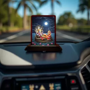 Car Desk/Table Top Lord Vishnu Wooden Photo Stand 3x4 Inches, Compact & Stylish Spiritual Display For Car, Home & Office (Pack Of 1) (F14594) Car Desk/Table Top Lord Vishnu Wooden Photo Stand 3x4 Inches, Compact & Stylish Spiritual Display For Car, Home & Office (Pack Of 1) (F14594)