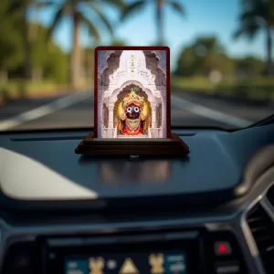 Car Desk/Table Top Lord Jagannath Wooden Photo Stand 3x4 Inches, Compact & Stylish Spiritual Display For Car, Home & Office (Pack Of 1) (F14595) Car Desk/Table Top Lord Jagannath Wooden Photo Stand 3x4 Inches, Compact & Stylish Spiritual Display For Car, Home & Office (Pack Of 1) (F14595)
