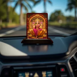 Car Desk/Table Top Goddess Lakshmi Wooden Photo Stand 3x4 Inches, Compact & Stylish Spiritual Display For Car, Home & Office (Pack Of 1) (F14609) Car Desk/Table Top Goddess Lakshmi Wooden Photo Stand 3x4 Inches, Compact & Stylish Spiritual Display For Car, Home & Office (Pack Of 1) (F14609)