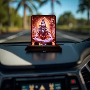 Car Desk/Table Top Lord Shiva Wooden Photo Stand 3x4 Inches, Compact & Stylish Spiritual Display For Car, Home & Office (Pack Of 1) (F14615) Car Desk/Table Top Lord Shiva Wooden Photo Stand 3x4 Inches, Compact & Stylish Spiritual Display For Car, Home & Office (Pack Of 1) (F14615)