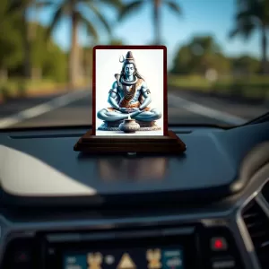 Car Desk/Table Top Lord Shiva Wooden Photo Stand 3x4 Inches, Compact & Stylish Spiritual Display For Car, Home & Office (Pack Of 1) (F14630) Car Desk/Table Top Lord Shiva Wooden Photo Stand 3x4 Inches, Compact & Stylish Spiritual Display For Car, Home & Office (Pack Of 1) (F14630)