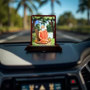 Car Desk/Table Top Baba Lokenath Wooden Photo Stand 3x4 Inches, Compact & Stylish Spiritual Display For Car, Home & Office (Pack Of 1) (F14636) Car Desk/Table Top Baba Lokenath Wooden Photo Stand 3x4 Inches, Compact & Stylish Spiritual Display For Car, Home & Office (Pack Of 1) (F14636)