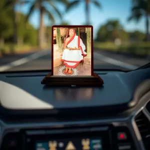 Car Desk/Table Top Maa Sarada (Sarada Devi) Wooden Photo Stand 3x4 Inches, Compact & Stylish Spiritual Display For Car, Home & Office (Pack Of 1) (F14638) Car Desk/Table Top Maa Sarada (Sarada Devi) Wooden Photo Stand 3x4 Inches, Compact & Stylish Spiritual Display For Car, Home & Office (Pack Of 1) (F14638)