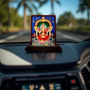 Car Desk/Table Top Goddess Kamakshi Amman Wooden Photo Stand 3x4 Inches, Compact & Stylish Spiritual Display For Car, Home & Office (Pack Of 1) (F14644) Car Desk/Table Top Goddess Kamakshi Amman Wooden Photo Stand 3x4 Inches, Compact & Stylish Spiritual Display For Car, Home & Office (Pack Of 1) (F14644)