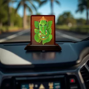 Car Desk/Table Top Lord Ganesha Wooden Photo Stand 3x4 Inches, Compact & Stylish Spiritual Display For Car, Home & Office (Pack Of 1) (F14645) Car Desk/Table Top Lord Ganesha Wooden Photo Stand 3x4 Inches, Compact & Stylish Spiritual Display For Car, Home & Office (Pack Of 1) (F14645)