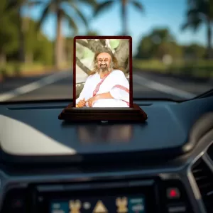 Car Desk/Table Top Shri Shri Ravi Shankar Ji Wooden Photo Stand 3x4 Inches, Compact & Stylish Spiritual Display For Car, Home & Office (Pack Of 1) (F14650) Car Desk/Table Top Shri Shri Ravi Shankar Ji Wooden Photo Stand 3x4 Inches, Compact & Stylish Spiritual Display For Car, Home & Office (Pack Of 1) (F14650)