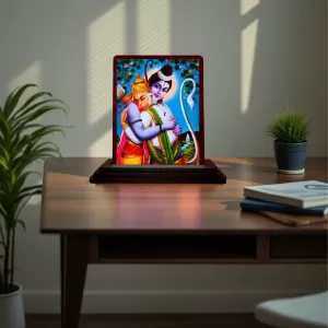 Car Desk/Table Top Lord Ram Hanuman Wooden Photo Stand 3x4 Inches, Compact & Stylish Spiritual Display For Car, Home & Office (Pack Of 1) (F15054) Car Desk/Table Top Lord Ram Hanuman Wooden Photo Stand 3x4 Inches, Compact & Stylish Spiritual Display For Car, Home & Office (Pack Of 1) (F15054)
