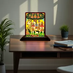 Car Desk/Table Top Gau Mata Wooden Photo Stand 3x4 Inches, Compact & Stylish Spiritual Display For Car, Home & Office (Pack Of 1) (F15059) Car Desk/Table Top Gau Mata Wooden Photo Stand 3x4 Inches, Compact & Stylish Spiritual Display For Car, Home & Office (Pack Of 1) (F15059)