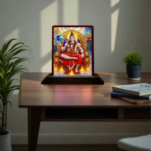 Car Desk/Table Top Lord Shankar Wooden Photo Stand 3x4 Inches, Compact & Stylish Spiritual Display For Car, Home & Office (Pack Of 1) (F15064) Car Desk/Table Top Lord Shankar Wooden Photo Stand 3x4 Inches, Compact & Stylish Spiritual Display For Car, Home & Office (Pack Of 1) (F15064)