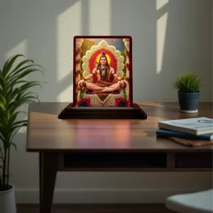 Car Desk/Table Top Lord Shankar Wooden Photo Stand 3x4 Inches, Compact & Stylish Spiritual Display For Car, Home & Office (Pack Of 1) (F15065) Car Desk/Table Top Lord Shankar Wooden Photo Stand 3x4 Inches, Compact & Stylish Spiritual Display For Car, Home & Office (Pack Of 1) (F15065)