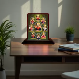 Car Desk/Table Top Maa Durga Wooden Photo Stand 3x4 Inches, Compact & Stylish Spiritual Display For Car, Home & Office (Pack Of 1) (F15071) Car Desk/Table Top Maa Durga Wooden Photo Stand 3x4 Inches, Compact & Stylish Spiritual Display For Car, Home & Office (Pack Of 1) (F15071)