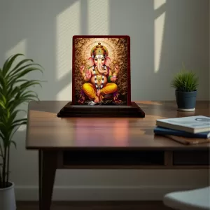 Car Desk/Table Top Lord Ganesha Wooden Photo Stand 3x4 Inches, Compact & Stylish Spiritual Display For Car, Home & Office (Pack Of 1) (F15076) Car Desk/Table Top Lord Ganesha Wooden Photo Stand 3x4 Inches, Compact & Stylish Spiritual Display For Car, Home & Office (Pack Of 1) (F15076)