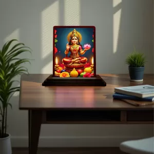 Car Desk/Table Top Maa Laxmi Wooden Photo Stand 3x4 Inches, Compact & Stylish Spiritual Display For Car, Home & Office (Pack Of 1) (F15079) Car Desk/Table Top Maa Laxmi Wooden Photo Stand 3x4 Inches, Compact & Stylish Spiritual Display For Car, Home & Office (Pack Of 1) (F15079)