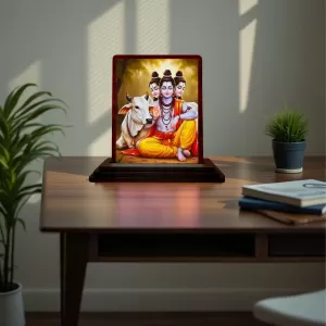 Car Desk/Table Top Lord Datta Wooden Photo Stand 3x4 Inches, Compact & Stylish Spiritual Display For Car, Home & Office (Pack Of 1) (F15083) Car Desk/Table Top Lord Datta Wooden Photo Stand 3x4 Inches, Compact & Stylish Spiritual Display For Car, Home & Office (Pack Of 1) (F15083)