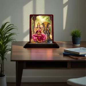 Car Desk/Table Top Maa Laxmi Wooden Photo Stand 3x4 Inches, Compact & Stylish Spiritual Display For Car, Home & Office (Pack Of 1) (F15086) Car Desk/Table Top Maa Laxmi Wooden Photo Stand 3x4 Inches, Compact & Stylish Spiritual Display For Car, Home & Office (Pack Of 1) (F15086)