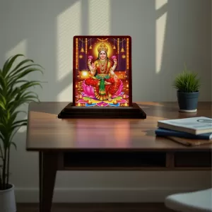 Car Desk/Table Top Maa Laxmi Wooden Photo Stand 3x4 Inches, Compact & Stylish Spiritual Display For Car, Home & Office (Pack Of 1) (F15087) Car Desk/Table Top Maa Laxmi Wooden Photo Stand 3x4 Inches, Compact & Stylish Spiritual Display For Car, Home & Office (Pack Of 1) (F15087)