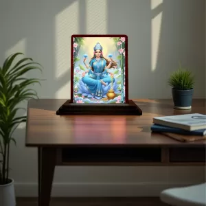 Car Desk/Table Top Maa Laxmi Wooden Photo Stand 3x4 Inches, Compact & Stylish Spiritual Display For Car, Home & Office (Pack Of 1) (F15092) Car Desk/Table Top Maa Laxmi Wooden Photo Stand 3x4 Inches, Compact & Stylish Spiritual Display For Car, Home & Office (Pack Of 1) (F15092)