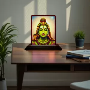 Car Desk/Table Top Lord Shiva Wooden Photo Stand 3x4 Inches, Compact & Stylish Spiritual Display For Car, Home & Office (Pack Of 1) (F15099) Car Desk/Table Top Lord Shiva Wooden Photo Stand 3x4 Inches, Compact & Stylish Spiritual Display For Car, Home & Office (Pack Of 1) (F15099)