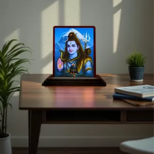 Car Desk/Table Top Lord Shiva Wooden Photo Stand 3x4 Inches, Compact & Stylish Spiritual Display For Car, Home & Office (Pack Of 1) (F15101) Car Desk/Table Top Lord Shiva Wooden Photo Stand 3x4 Inches, Compact & Stylish Spiritual Display For Car, Home & Office (Pack Of 1) (F15101)
