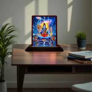 Car Desk/Table Top Lord Shiva Wooden Photo Stand 3x4 Inches, Compact & Stylish Spiritual Display For Car, Home & Office (Pack Of 1) (F15104) Car Desk/Table Top Lord Shiva Wooden Photo Stand 3x4 Inches, Compact & Stylish Spiritual Display For Car, Home & Office (Pack Of 1) (F15104)