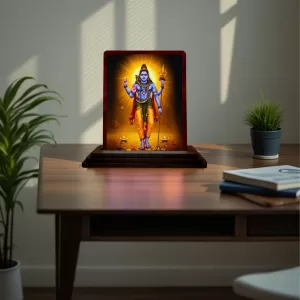 Car Desk/Table Top Lord Shiva Wooden Photo Stand 3x4 Inches, Compact & Stylish Spiritual Display For Car, Home & Office (Pack Of 1) (F15105) Car Desk/Table Top Lord Shiva Wooden Photo Stand 3x4 Inches, Compact & Stylish Spiritual Display For Car, Home & Office (Pack Of 1) (F15105)