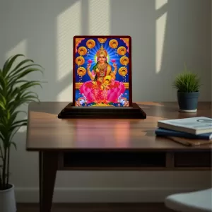 Car Desk/Table Top Maa Laxmi Wooden Photo Stand 3x4 Inches, Compact & Stylish Spiritual Display For Car, Home & Office (Pack Of 1) (F15107) Car Desk/Table Top Maa Laxmi Wooden Photo Stand 3x4 Inches, Compact & Stylish Spiritual Display For Car, Home & Office (Pack Of 1) (F15107)