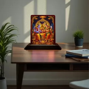 Car Desk/Table Top Lord Vishnu Laxmi Wooden Photo Stand 3x4 Inches, Compact & Stylish Spiritual Display For Car, Home & Office (Pack Of 1) (F15109) Car Desk/Table Top Lord Vishnu Laxmi Wooden Photo Stand 3x4 Inches, Compact & Stylish Spiritual Display For Car, Home & Office (Pack Of 1) (F15109)
