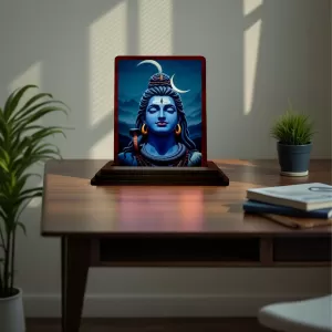 Car Desk/Table Top Lord Shiva Wooden Photo Stand 3x4 Inches, Compact & Stylish Spiritual Display For Car, Home & Office (Pack Of 1) (F15115) Car Desk/Table Top Lord Shiva Wooden Photo Stand 3x4 Inches, Compact & Stylish Spiritual Display For Car, Home & Office (Pack Of 1) (F15115)
