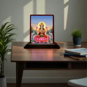 Car Desk/Table Top Maa Laxmi Wooden Photo Stand 3x4 Inches, Compact & Stylish Spiritual Display For Car, Home & Office (Pack Of 1) (F15134) Car Desk/Table Top Maa Laxmi Wooden Photo Stand 3x4 Inches, Compact & Stylish Spiritual Display For Car, Home & Office (Pack Of 1) (F15134)