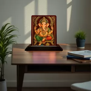 Car Desk/Table Top Lord Ganesha Wooden Photo Stand 3x4 Inches, Compact & Stylish Spiritual Display For Car, Home & Office (Pack Of 1) (F15139) Car Desk/Table Top Lord Ganesha Wooden Photo Stand 3x4 Inches, Compact & Stylish Spiritual Display For Car, Home & Office (Pack Of 1) (F15139)
