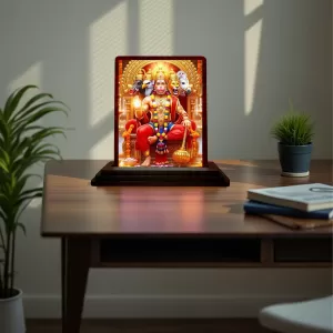 Car Desk/Table Top Lord Hanuman Wooden Photo Stand 3x4 Inches, Compact & Stylish Spiritual Display For Car, Home & Office (Pack Of 1) (F15140) Car Desk/Table Top Lord Hanuman Wooden Photo Stand 3x4 Inches, Compact & Stylish Spiritual Display For Car, Home & Office (Pack Of 1) (F15140)