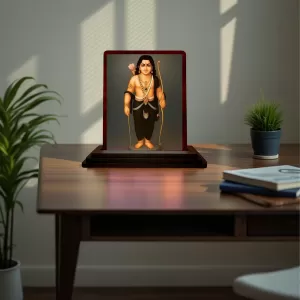 Car Desk/Table Top Lord Murgun Wooden Photo Stand  3x4 Inches, Compact & Stylish Spiritual Display For Car, Home & Office (Pack Of 1) (F15149)