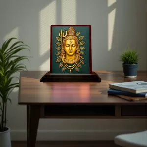Car Desk/Table Top Lord Shiva Wooden Photo Stand 3x4 Inches, Compact & Stylish Spiritual Display For Car, Home & Office (Pack Of 1) (F15153) Car Desk/Table Top Lord Shiva Wooden Photo Stand 3x4 Inches, Compact & Stylish Spiritual Display For Car, Home & Office (Pack Of 1) (F15153)