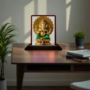 Car Desk/Table Top Lord Ganesha Wooden Photo Stand 3x4 Inches, Compact & Stylish Spiritual Display For Car, Home & Office (Pack Of 1) (F15160) Car Desk/Table Top Lord Ganesha Wooden Photo Stand 3x4 Inches, Compact & Stylish Spiritual Display For Car, Home & Office (Pack Of 1) (F15160)