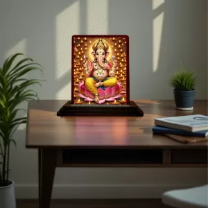 Car Desk/Table Top Lord Ganesha Wooden Photo Stand 3x4 Inches, Compact & Stylish Spiritual Display For Car, Home & Office (Pack Of 1) (F15161) Car Desk/Table Top Lord Ganesha Wooden Photo Stand 3x4 Inches, Compact & Stylish Spiritual Display For Car, Home & Office (Pack Of 1) (F15161)
