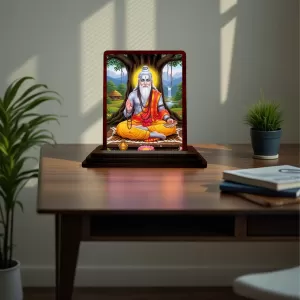 Car Desk/Table Top Valmiki Wooden Photo Stand 3x4 Inches, Compact & Stylish Spiritual Display For Car, Home & Office (Pack Of 1) (F15168) Car Desk/Table Top Valmiki Wooden Photo Stand 3x4 Inches, Compact & Stylish Spiritual Display For Car, Home & Office (Pack Of 1) (F15168)
