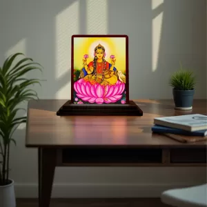 Car Desk/Table Top Maa Laxmi Wooden Photo Stand 3x4 Inches, Compact & Stylish Spiritual Display For Car, Home & Office (Pack Of 1) (F15174) Car Desk/Table Top Maa Laxmi Wooden Photo Stand 3x4 Inches, Compact & Stylish Spiritual Display For Car, Home & Office (Pack Of 1) (F15174)