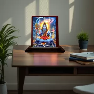Car Desk/Table Top Lord Shankar Wooden Photo Stand 3x4 Inches, Compact & Stylish Spiritual Display For Car, Home & Office (Pack Of 1) (F15183) Car Desk/Table Top Lord Shankar Wooden Photo Stand 3x4 Inches, Compact & Stylish Spiritual Display For Car, Home & Office (Pack Of 1) (F15183)