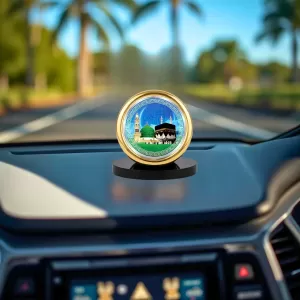 Car Desk/Table Top Macca Metal Golden Photo Stand 2x2 Inches, Compact & Stylish Spiritual Display For Car, Home & Office (Pack Of 1) (F18494) Car Desk/Table Top Macca Metal Golden Photo Stand 2x2 Inches, Compact & Stylish Spiritual Display For Car, Home & Office (Pack Of 1) (F18494)
